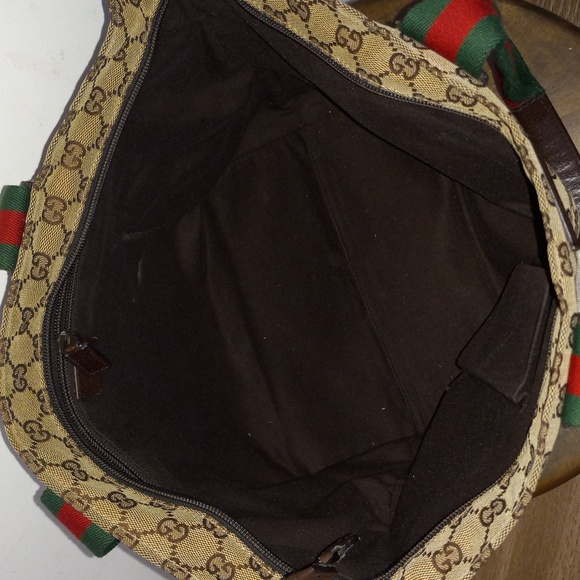 Authentic Gucci GG Monogram Supreme Sherry Web Satchel Tote Bag - Picture 9 of 11